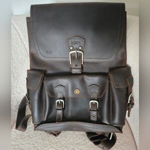 Classic Brown Leather Backpack with Timeless Design